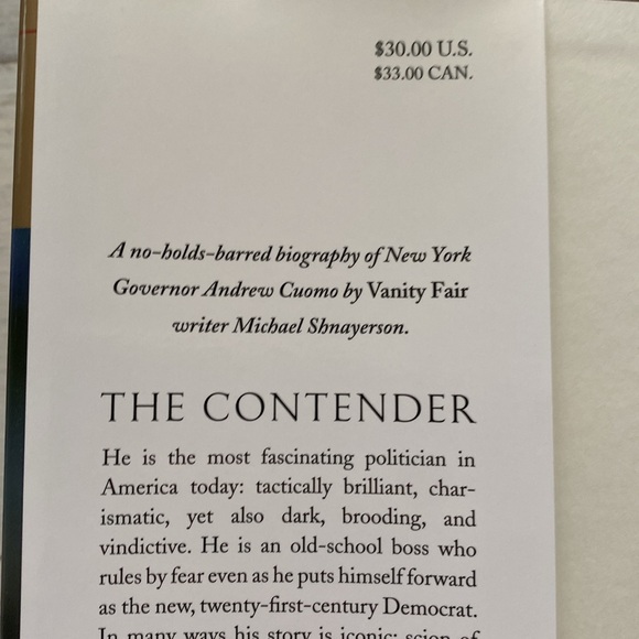 The Contender Andrew Cuomo Biography by Michael Shnayerson. First Edition 2015 - Picture 2 of 12